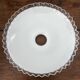 Vintage pendant lamp in white opaline with a scalloped effect.