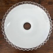 Vintage abat jour suspension en opaline blanche effet dentelé
