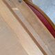 Vintage Wooden Dining Chair: Red Leather Seat, Mid-Century Modern
