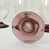 Set of 4 glasses engraved with plum foot