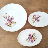 3 Gien Vintage 70 earthenware dishes, floral pattern