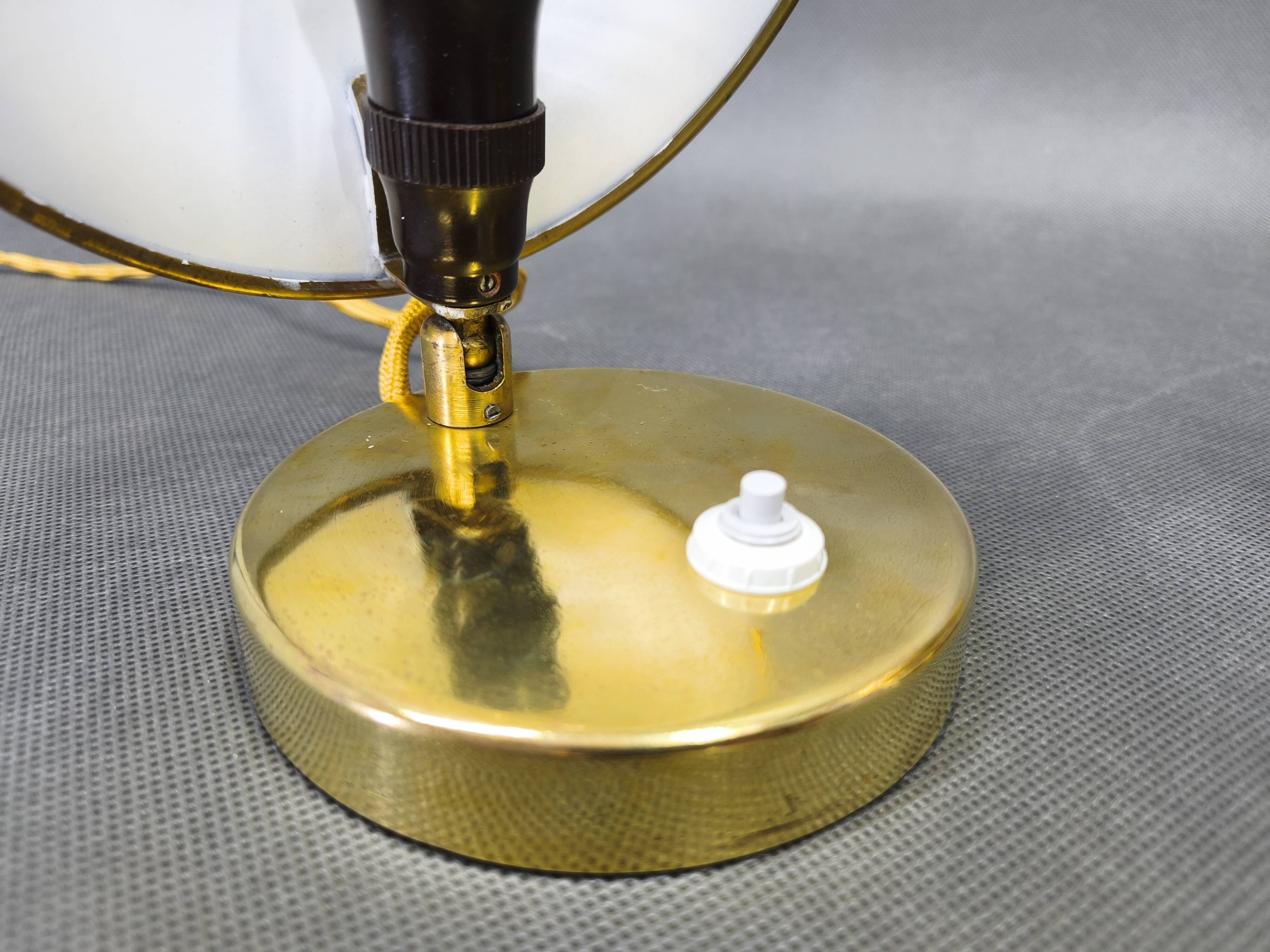 Pair of Art Deco Adjustable Brass Table Lamps, 1930s Czechoslovakia