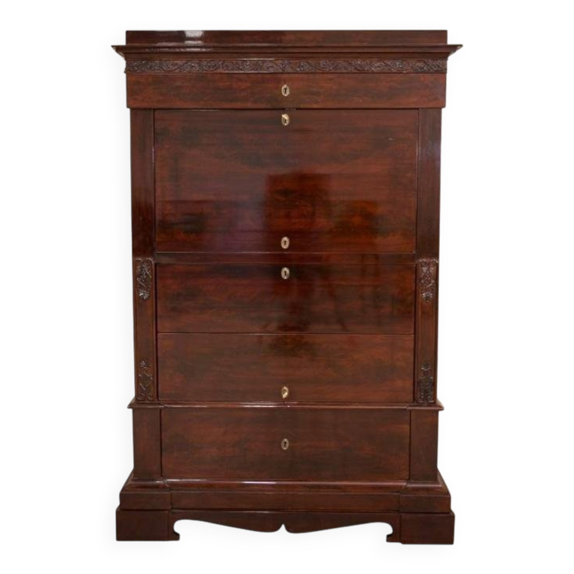 Biedermeier Mahogany Secretary Desk, 1860