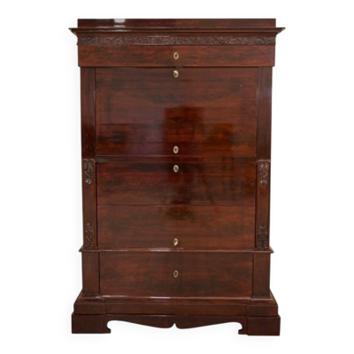 Bureau secrétaire en acajou Biedermeier, 1860