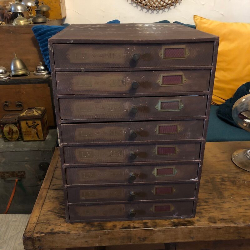 Haberdashery cabinet 8 drawers l.v. and m.f.a paris-lille