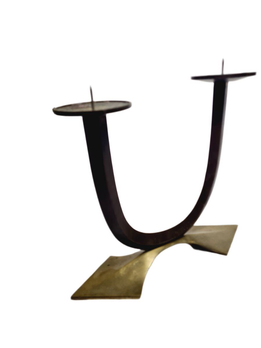 Art Deco style 2-armed candleholder, Germany, 1950s