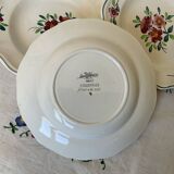 6 old soup plates, Sarreguemines, Amazona model, 1910