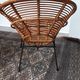 Set of armchairs "soleil" and rattan table of the years 50