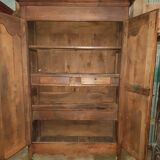 Old tinted wood laundry cabinet