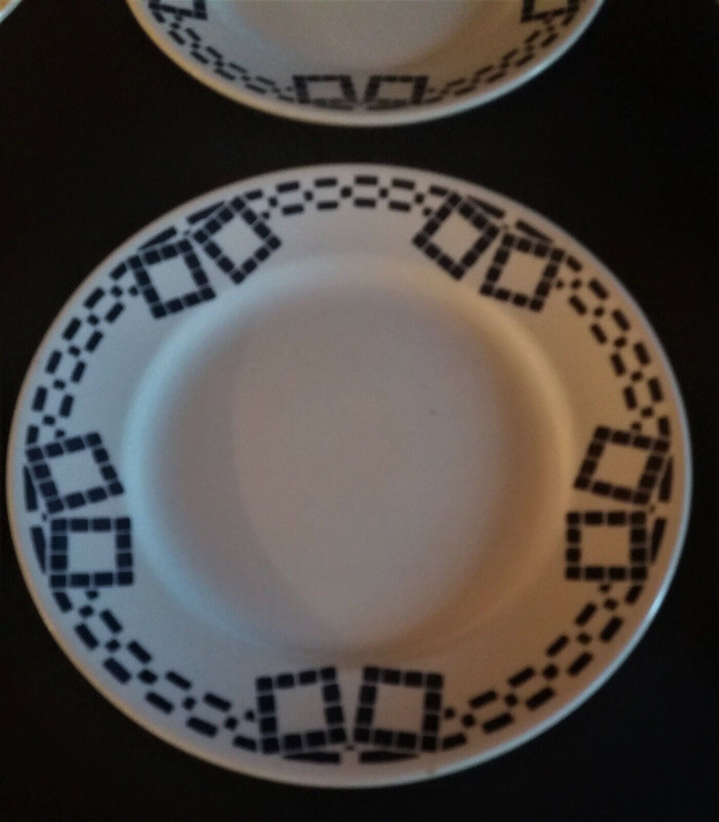 Series of six flat earthenware plates P.B. Rochechouart Limoges model Anna