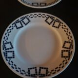 Série de six assiettes plates en faïence P.B. Rochechouart Limoges modèle Anna