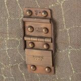 Anc Large cabin trunk in khaki canvas with a snakeskin effect, wood & brass