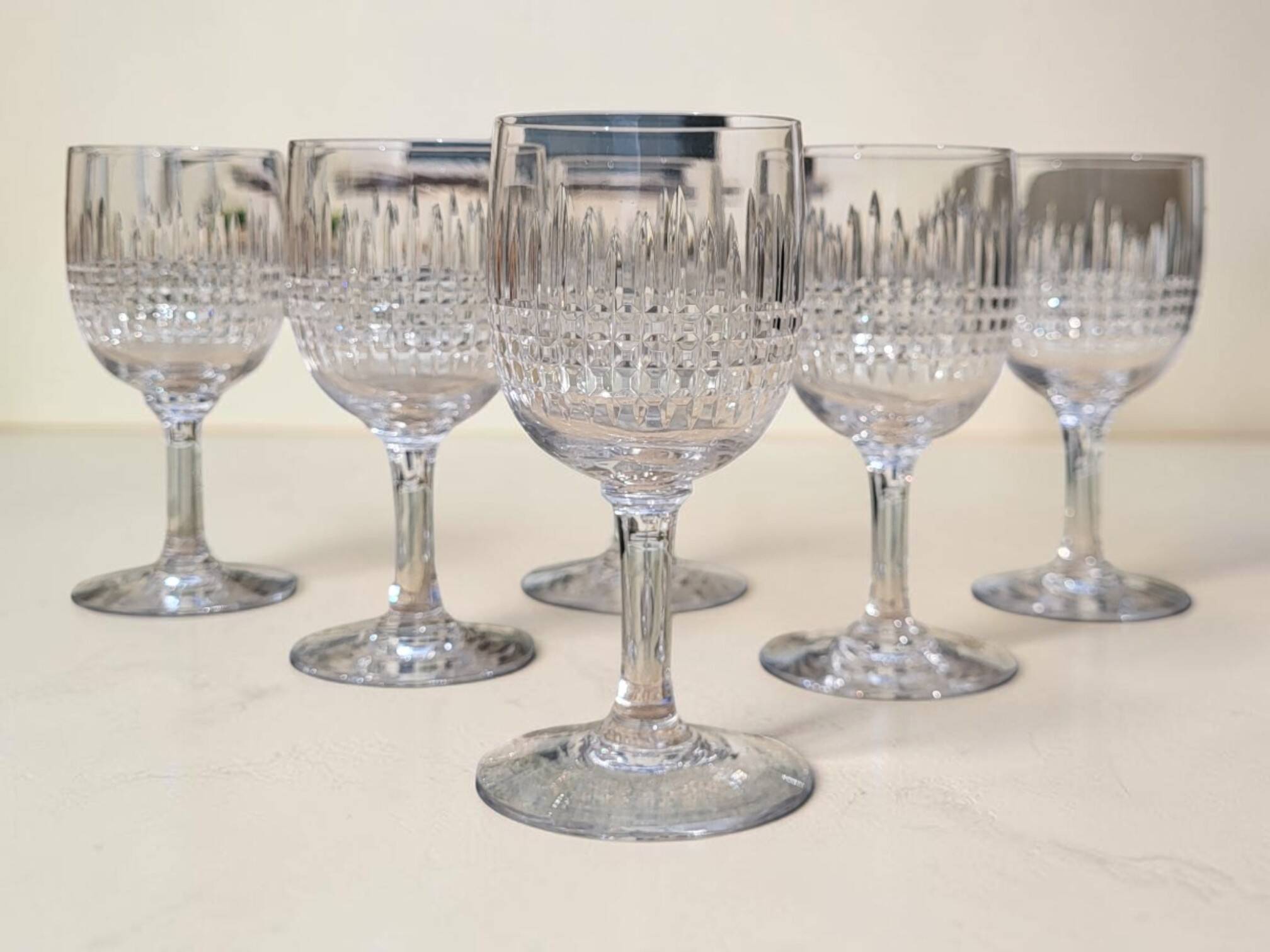 6 verres à vin cuit - porto en cristal Baccarat / Nancy