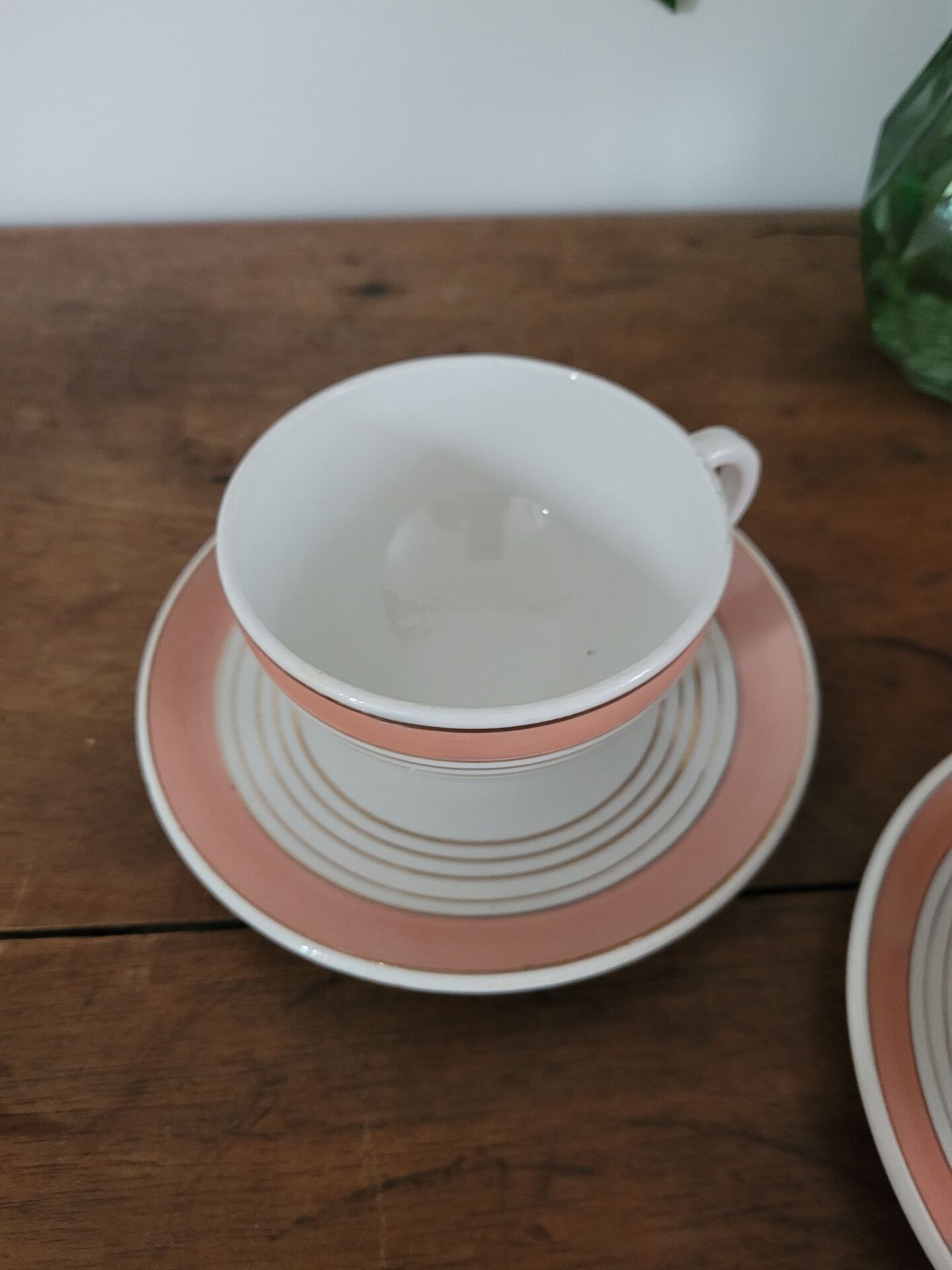 Set of 2 cups with saucers Luneville