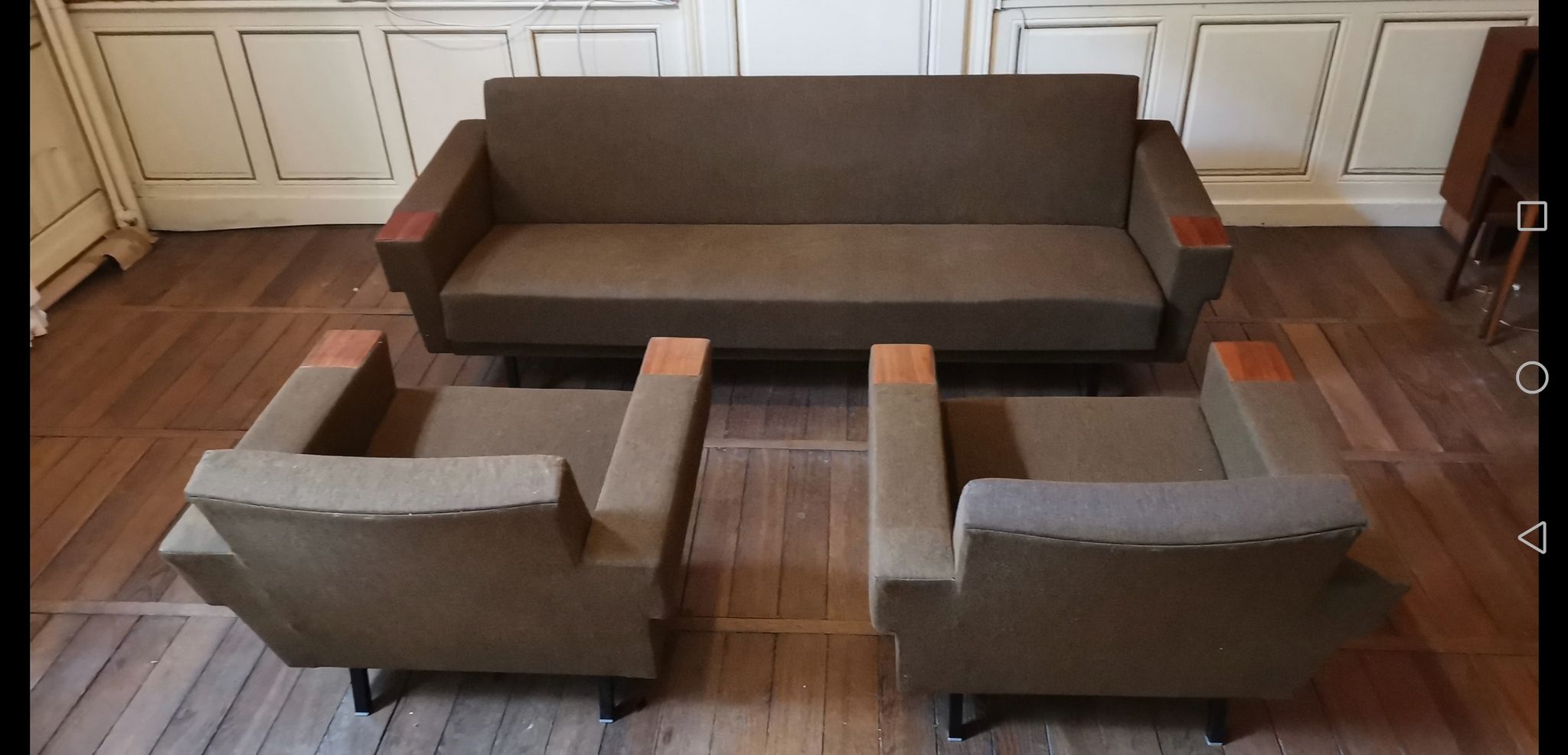 Danish Club armchairs 60s 70 khaki