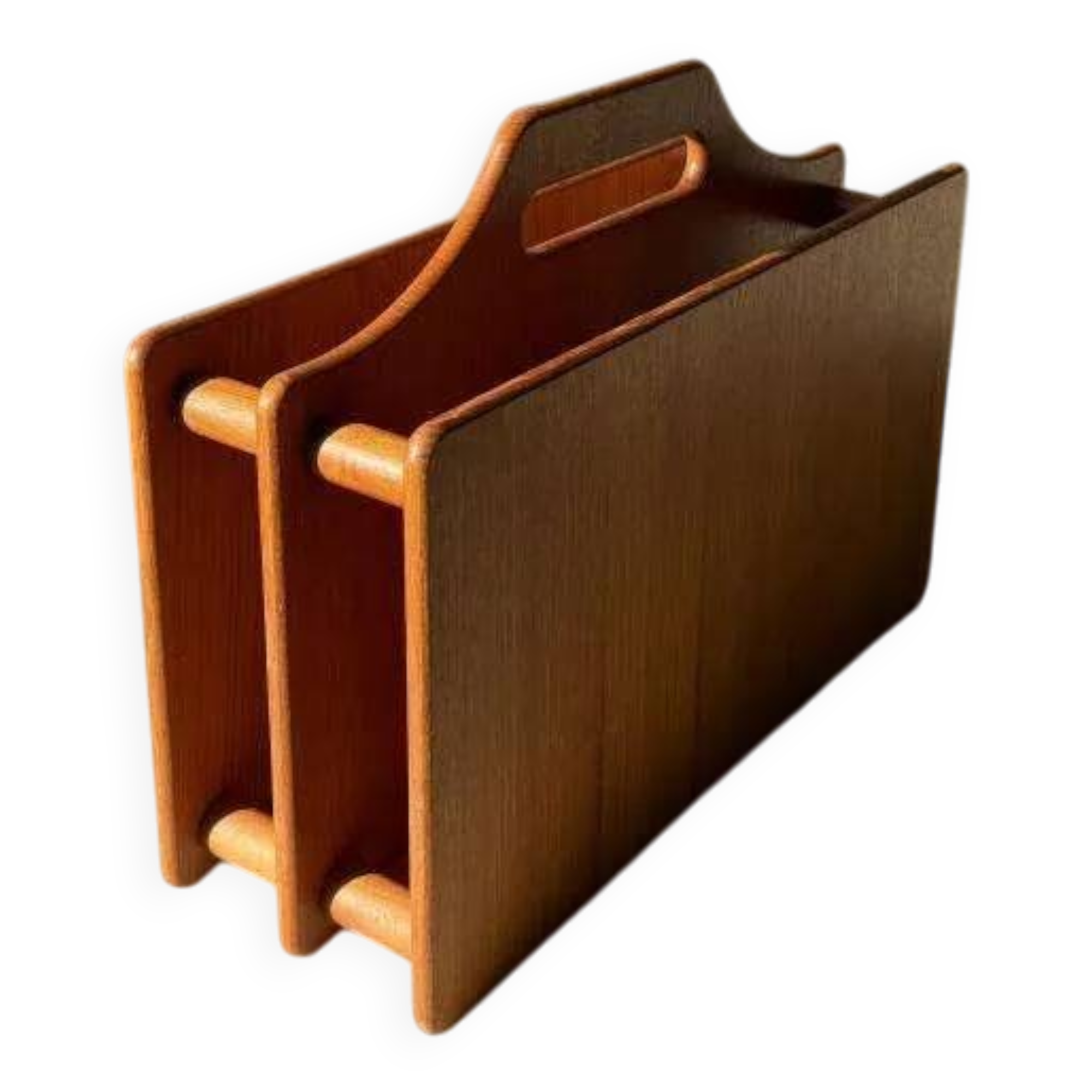 Danish teak magazine rack 1970s