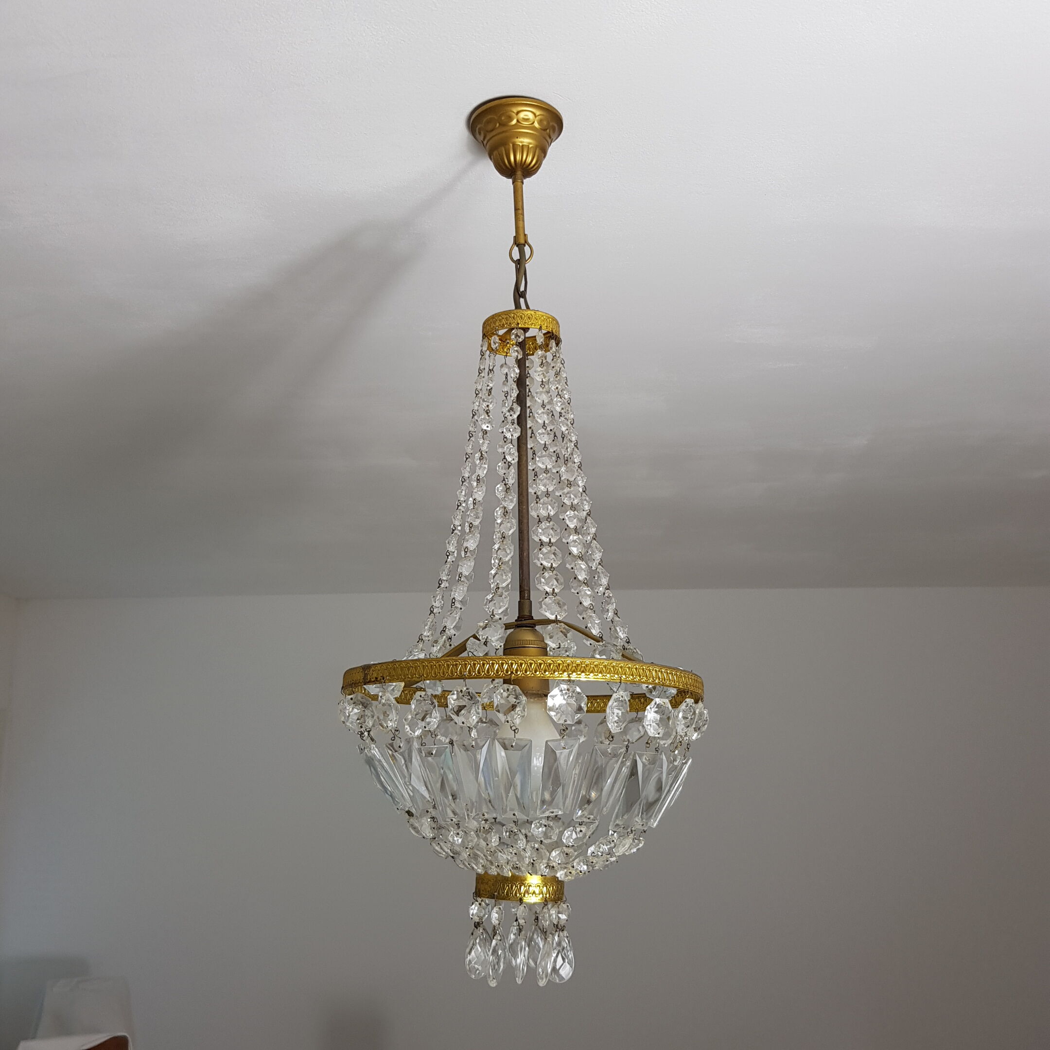 Basket chandelier with stamps
