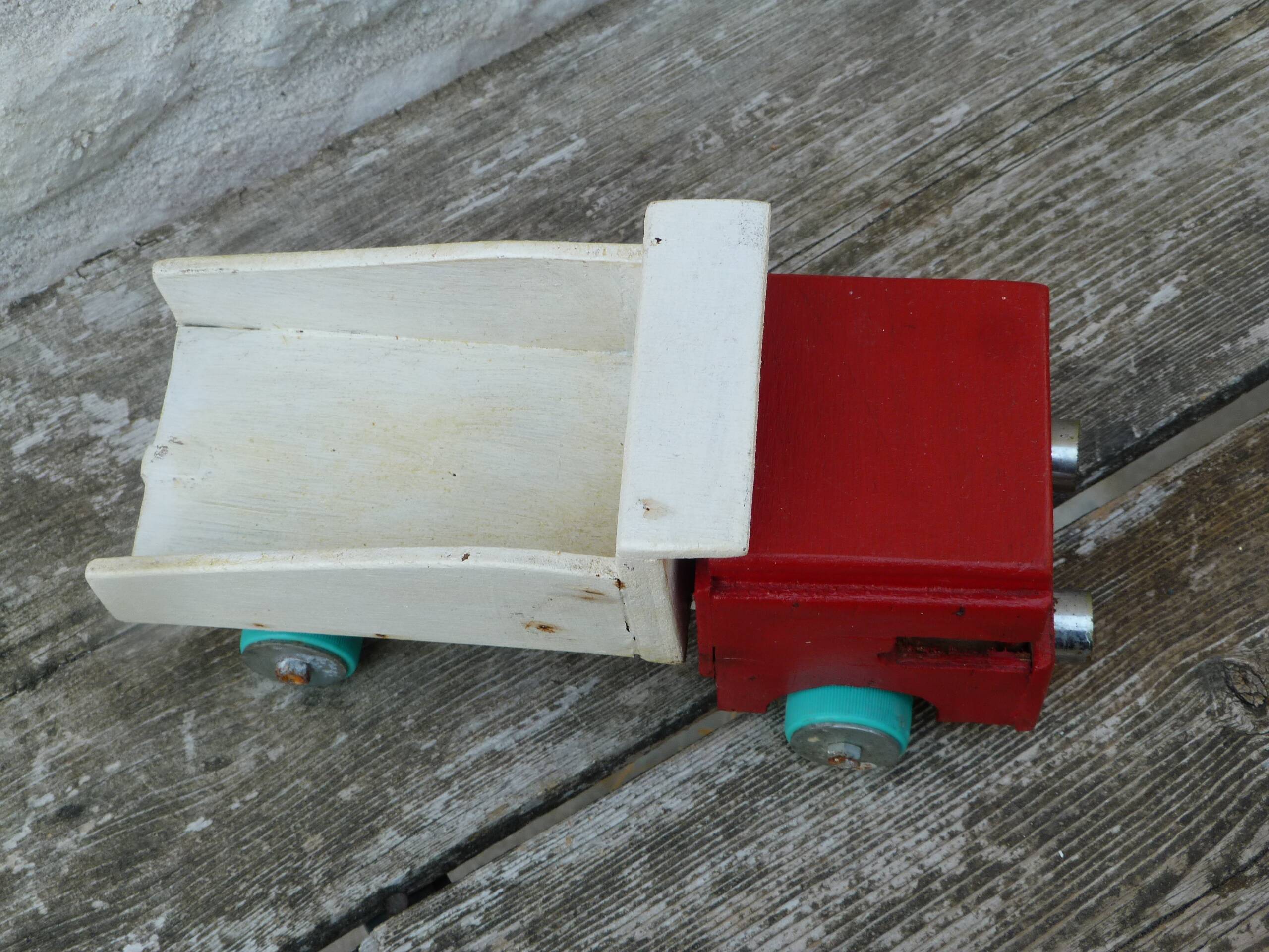 Vintage wooden toy truck handmade