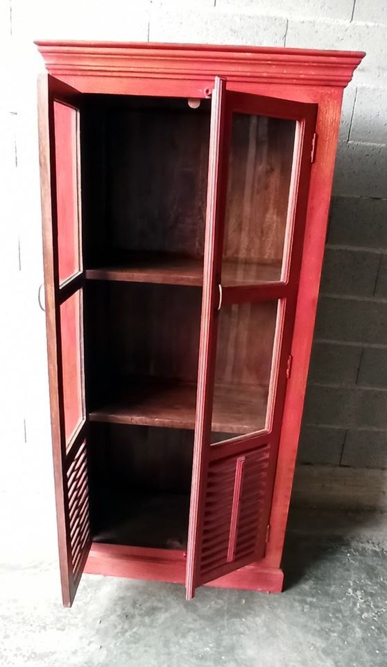 2-door red cabinet