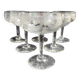 6 ½ crystal guilloché champagne glasses – Art nouveau
