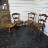 4 chaises anciennes paillées