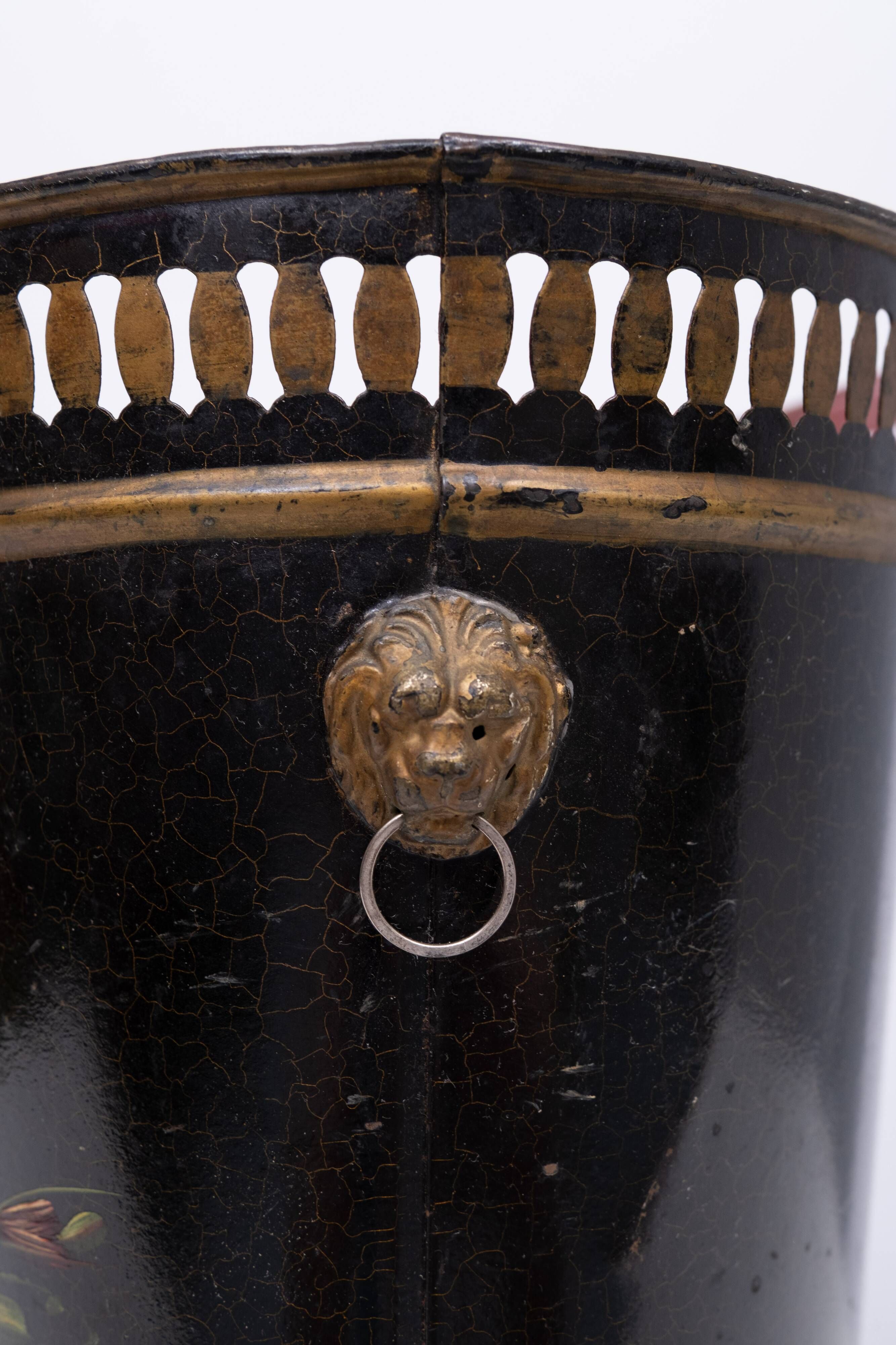 Metal Hand painted Waste Basked 1950s England