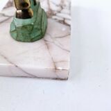 Art deco doe bookends in regulates and marble