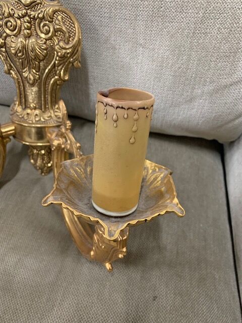 Pair of gilded brass sconces