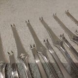 6 silver-plated lobster picks by Christofle, Perles pattern