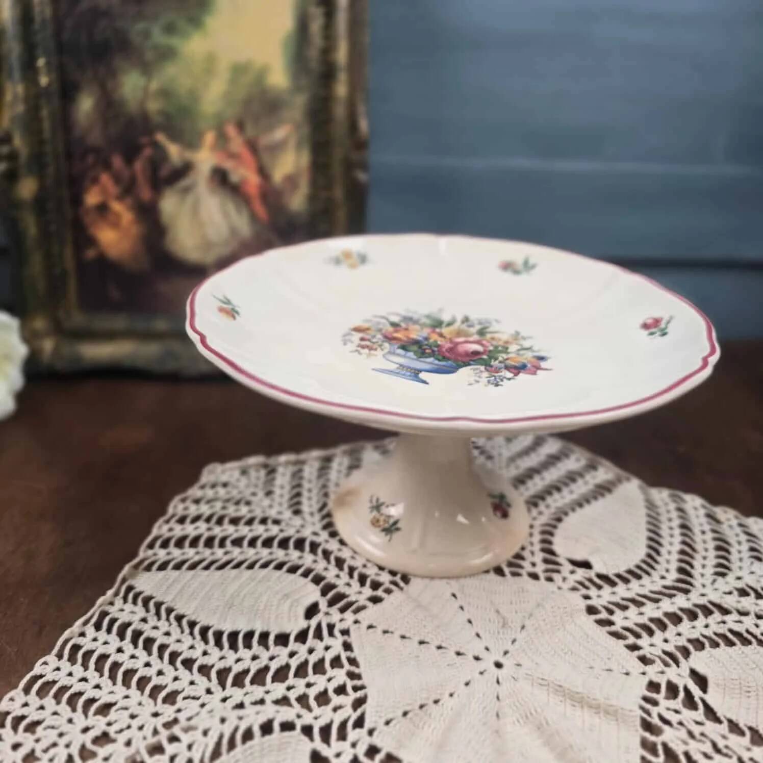 Antique compote dish Villeroy & Boch Mettlach Floralia 1577 – Saar Basin