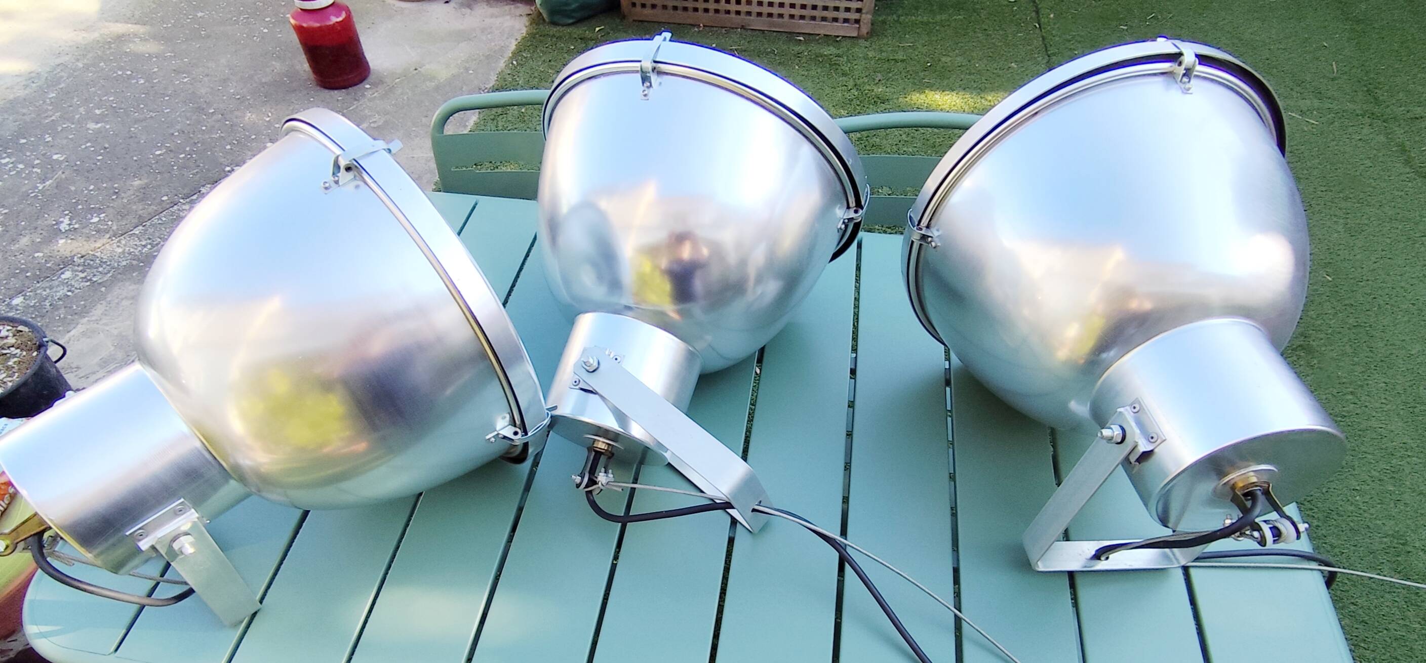 Set of 3 industrial pendant lights