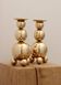 Pair of Swedish Brass Candle Holders, Mid-Century Style, Signed Gusum, Dated 1982