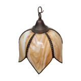 Ceramic and copper pendant lamp from 1970