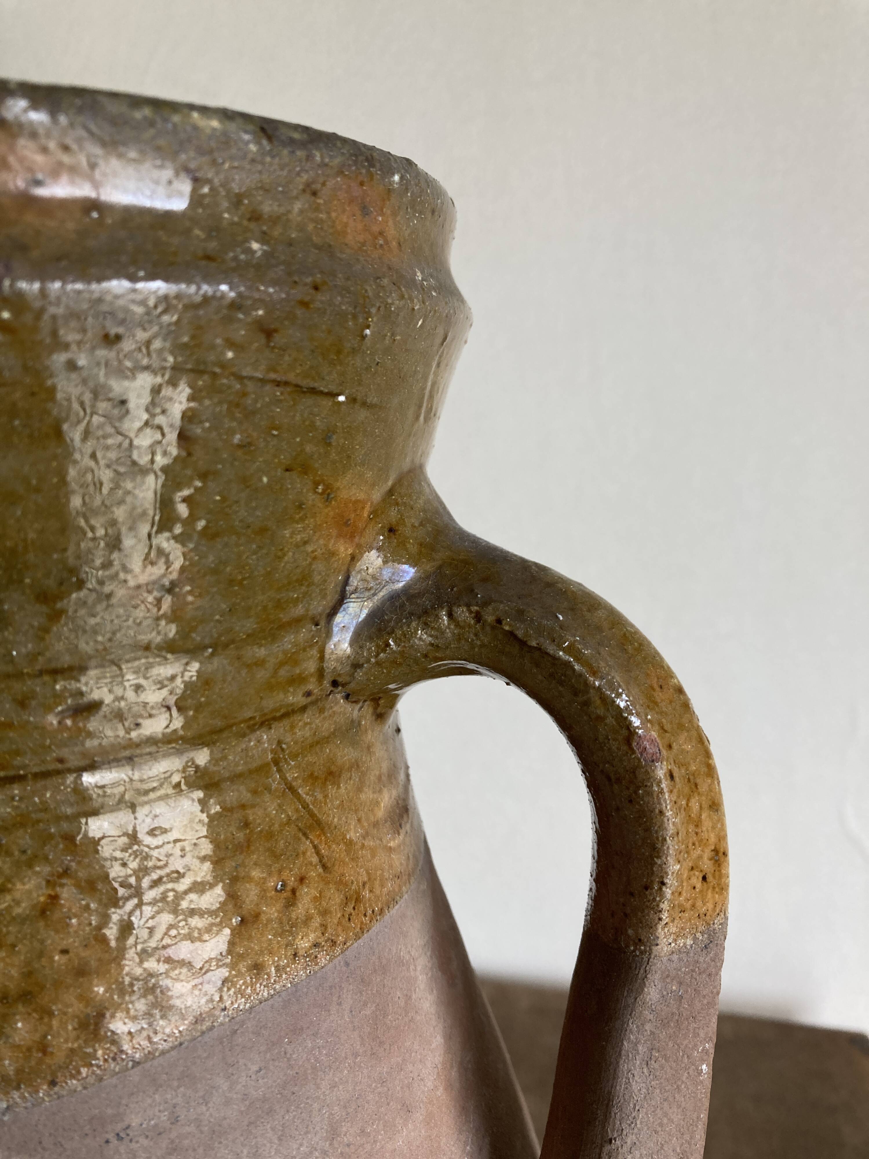 XL vase jar amphora in glazed terracotta