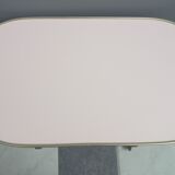 Pink formica magazine table 1950s