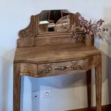 Coiffeuse ancienne en chêne massif brut