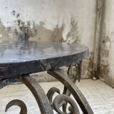 René Drouet coffee table in metal and black marble
