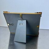 Art deco  metal picture frame 14 cm x 11  convex glass