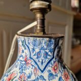 Antique lamp base in Gien earthenware