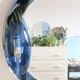 Miroir bleu cobalt, design italien, circa 1970