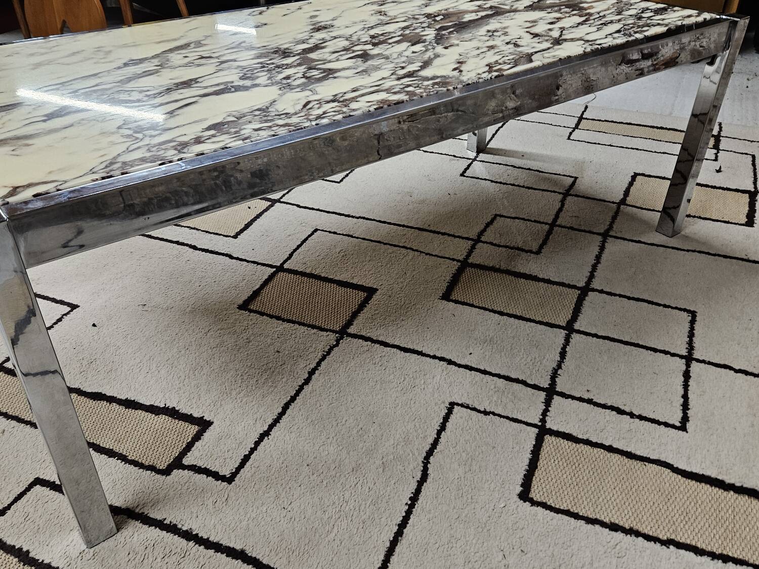 Chrome marble coffee table 1970"vintage