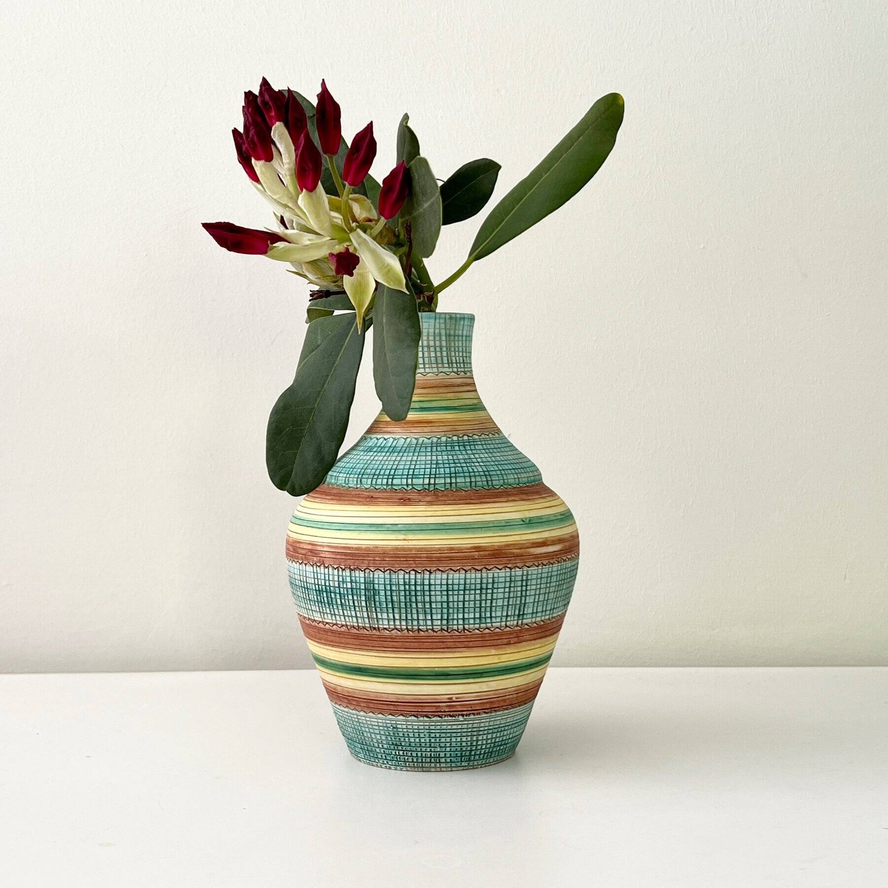 Vintage Vase • Glazed Ceramic • Aldo Londi • Bitossi • 1950