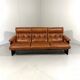 Rosewood and cognac leather canapé by Coja Culemborg, Netherlands, 1970s.