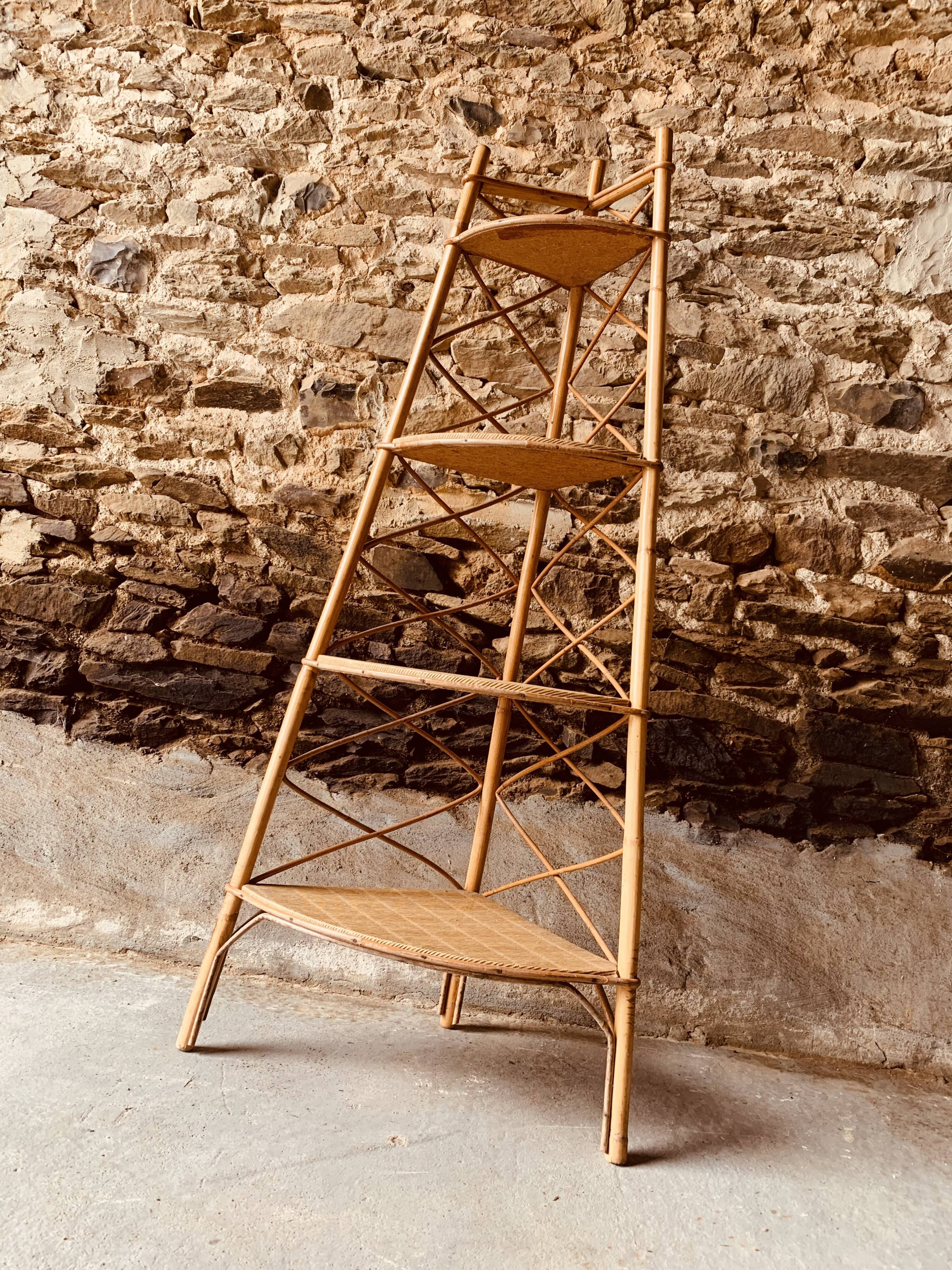 Rattan corner spreader - 4 levels