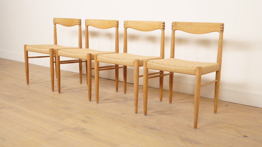 4 x dining chair | Bramin | H.W. Klein | Soaped oak | Restored