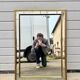 Vintage mid-century Hollywood Regency style mirror