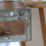Painter's case in walnut and metal early XX