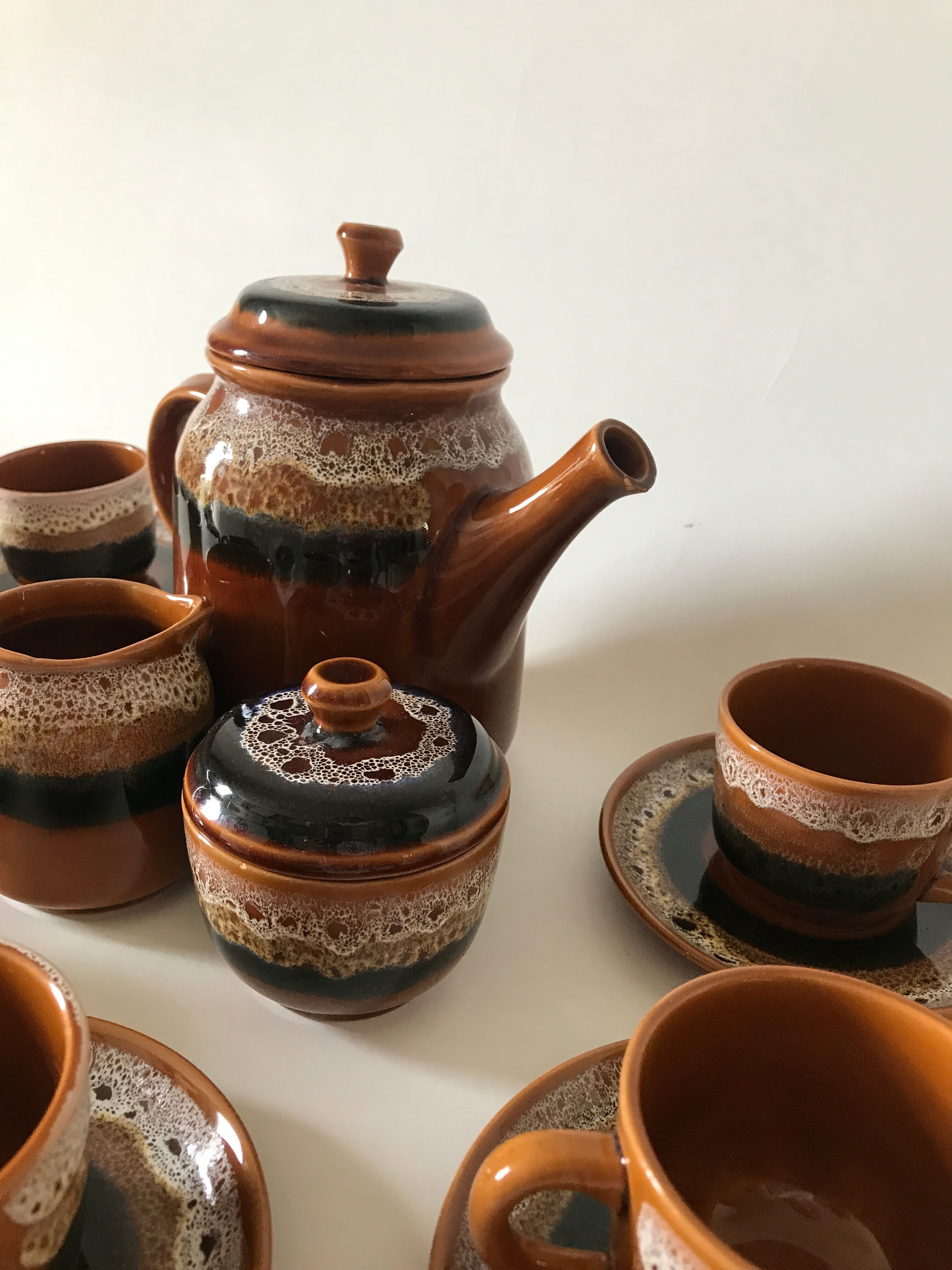Sarreguemines earthenware coffee service