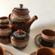 Sarreguemines earthenware coffee service