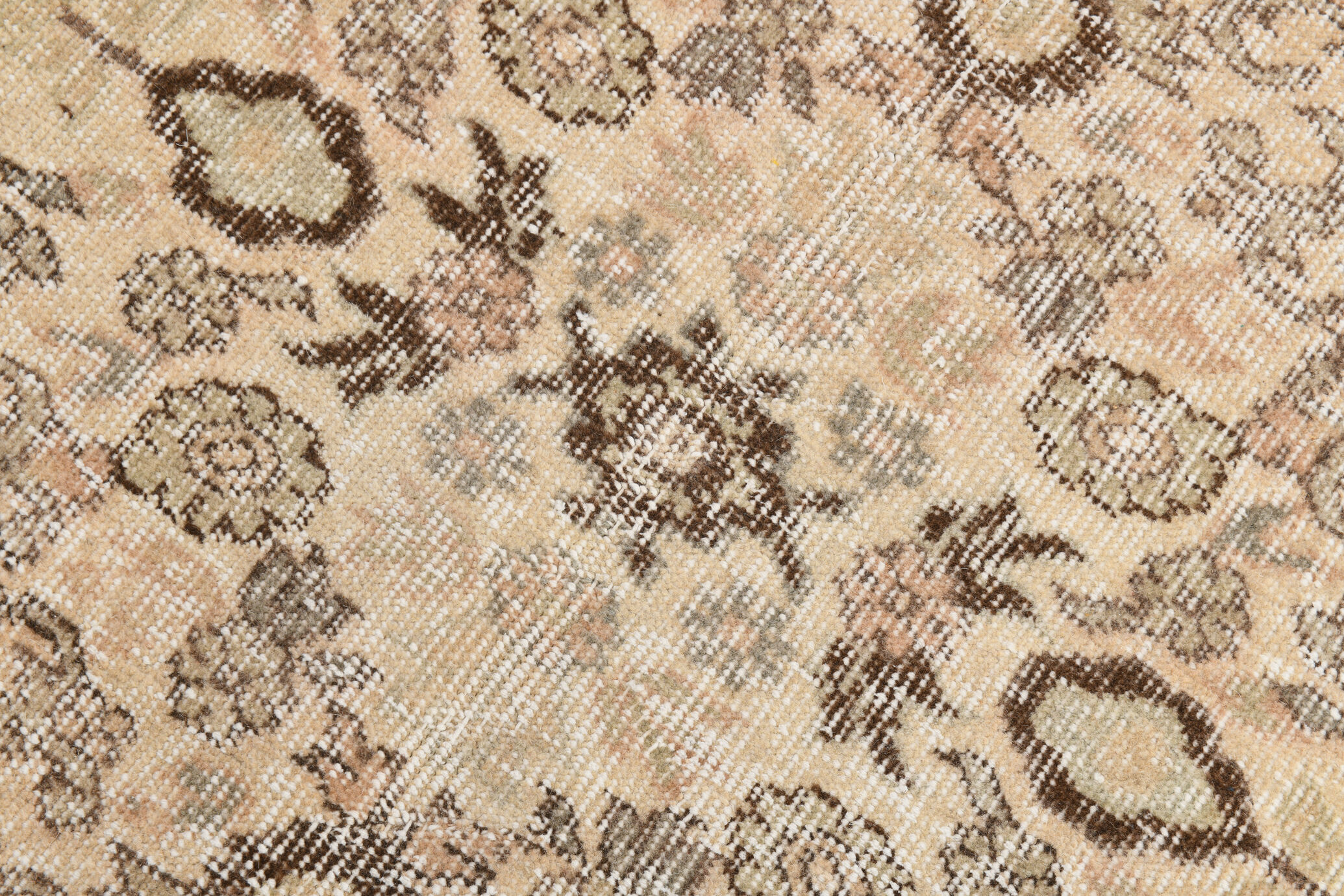 6x9 brown & beige oriental vintage rug 181x291cm